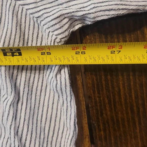 Catherine's Striped Women's Top with Orange Accents -1X - Picture 7 of 9